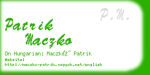 patrik maczko business card